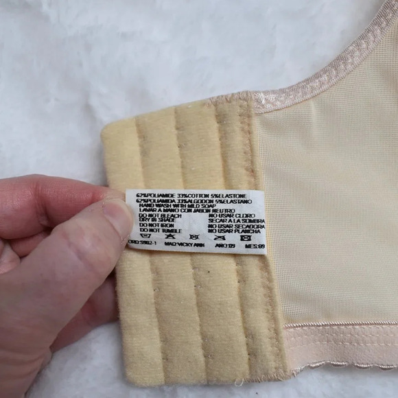 Ardyss Angel Bra Sz 30J Nude Floral Lace Adjustable Straps Demi Back Support - Picture 9 of 16